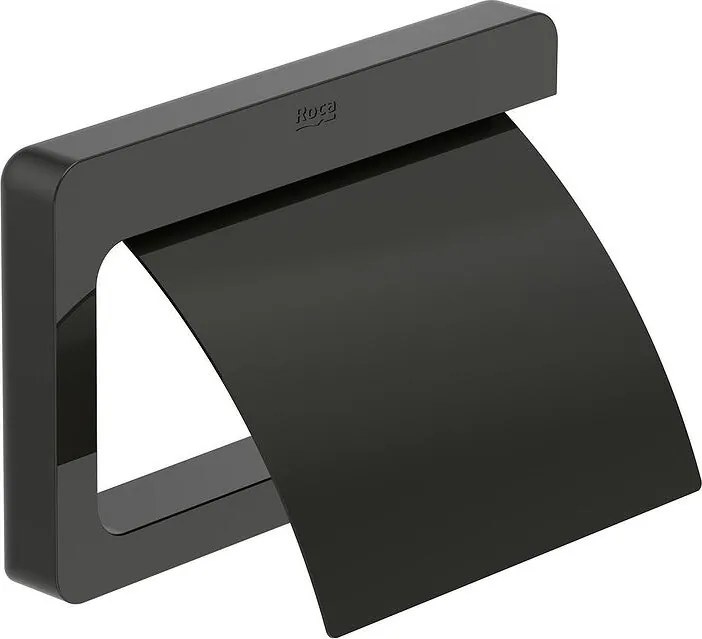 Държач за тоалетна хартия с капак, A817033CN0, Roca, титаниево черно, 15х2.4х11.6см