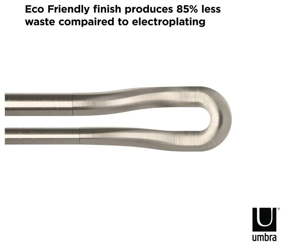 Разтегателен двоен корниз от неръждаема стомана 107 - 305 cm Midnight - Umbra