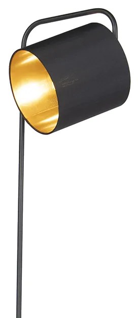 Интелигентна подова лампа черна с включена WiFi крушка A60 - Lofty