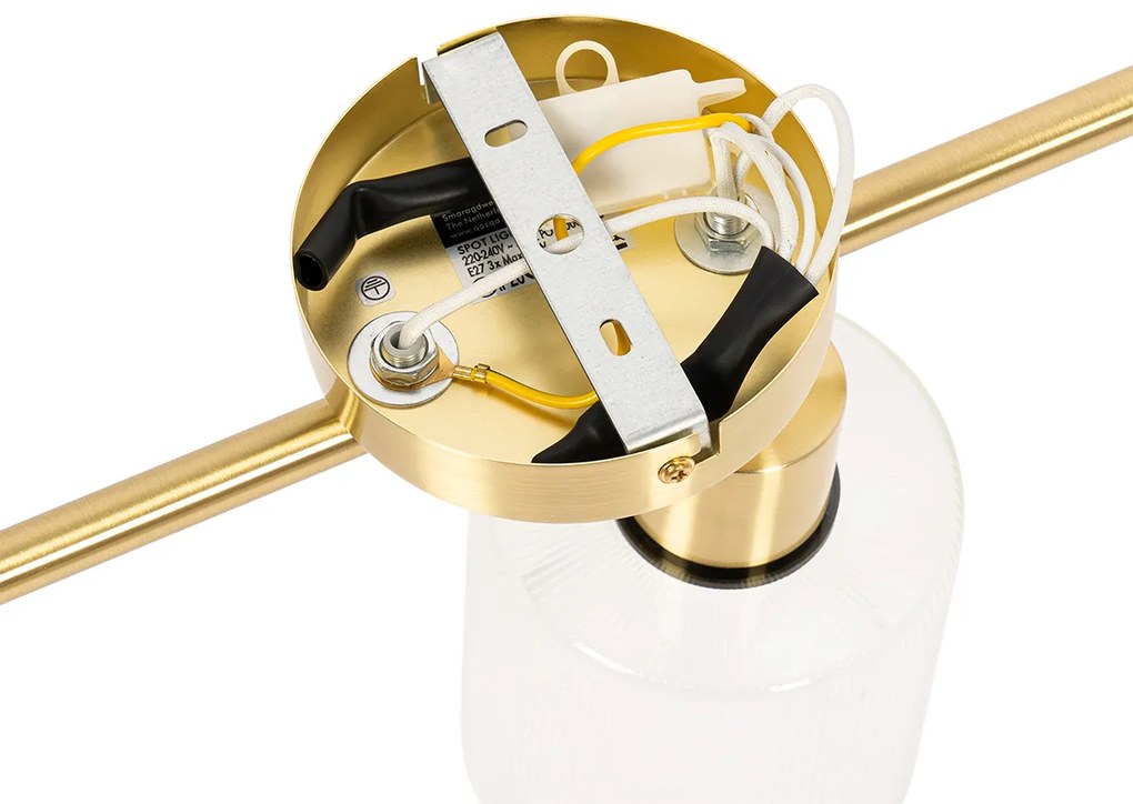 Таванен прожектор златен със стъкло 3-светлина регулируем - Laura