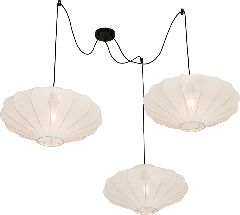 Смарт висяща лампа бяла 50 см 3 светлини вкл. 3 Wifi G95 - Plu