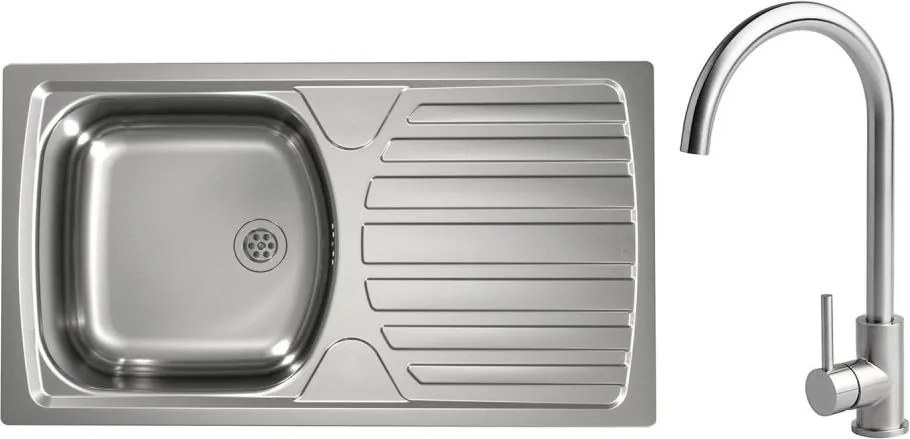 ALVEUS - Кухненска мивка BASIC 78x43,5 см + смесител за мивка VIOLA 36,7 см от неръждаема стомана