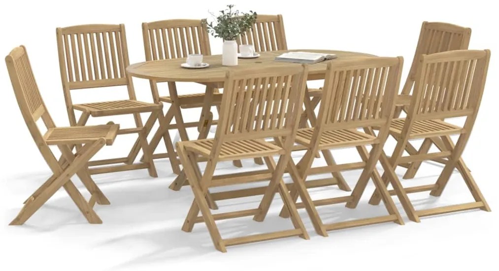 3214233 vidaXL Сгъваеми градински столове 8 бр 48,5x57x90 см акация масив