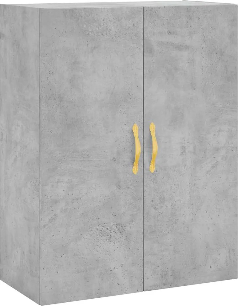 828408 vidaXL Стенен шкаф бетонно сив 69,5x34x90 см