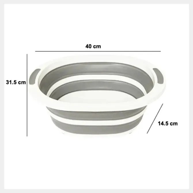 Купа 5five, Сива/Бяла, Сгъваема, 8 l, С тапа