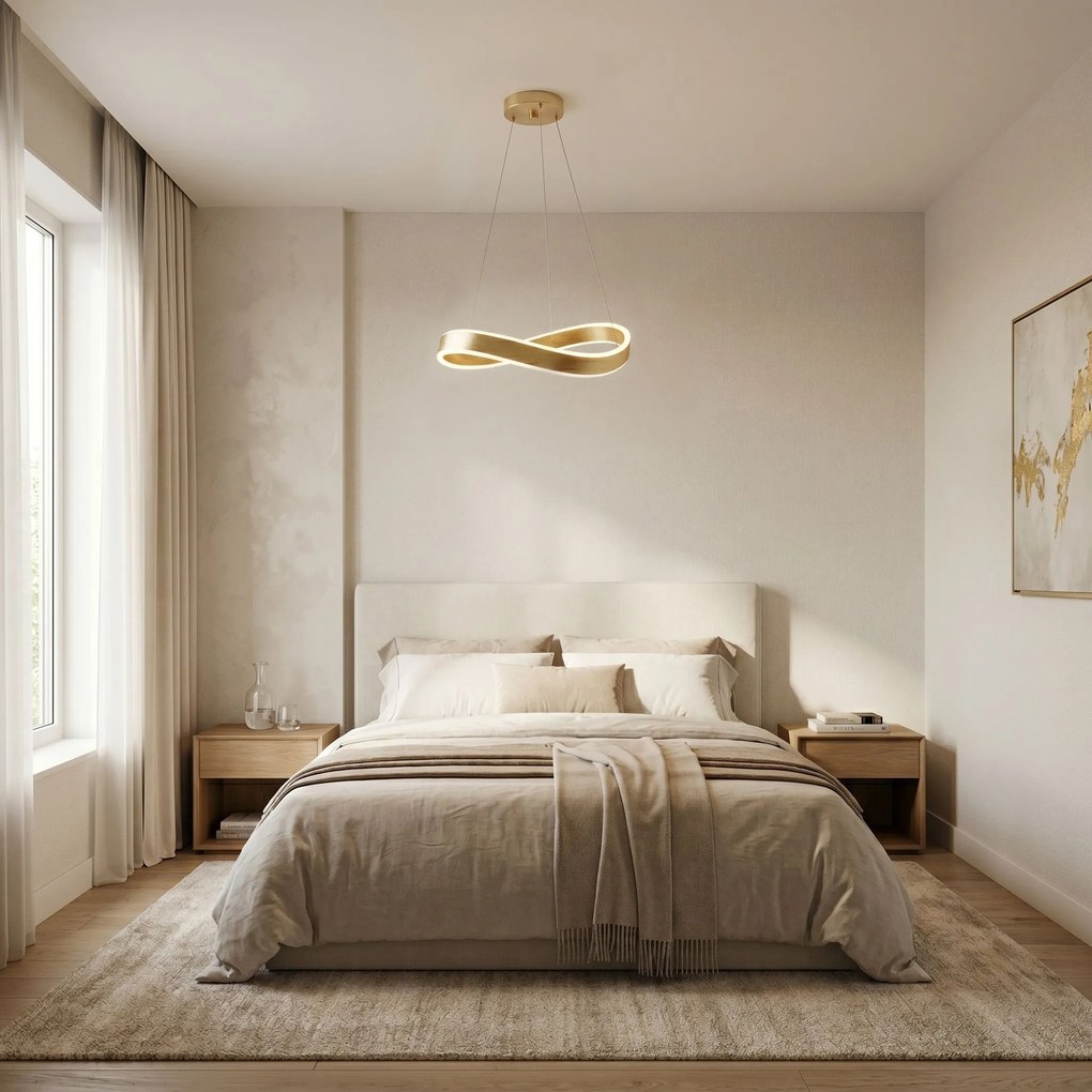 ВИСЯЩА ТАВАННА ЛАМПА SWE065-CP 40cm BRUSH GOLD