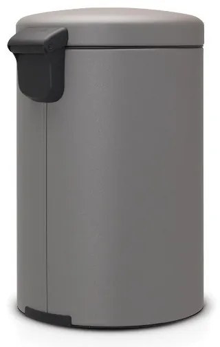 Кош за боклук с педал Brabantia NewIcon 1001091, 20 л, Плавно затваряне, Противоплъзгаща основа, Минерално покритие, Сив