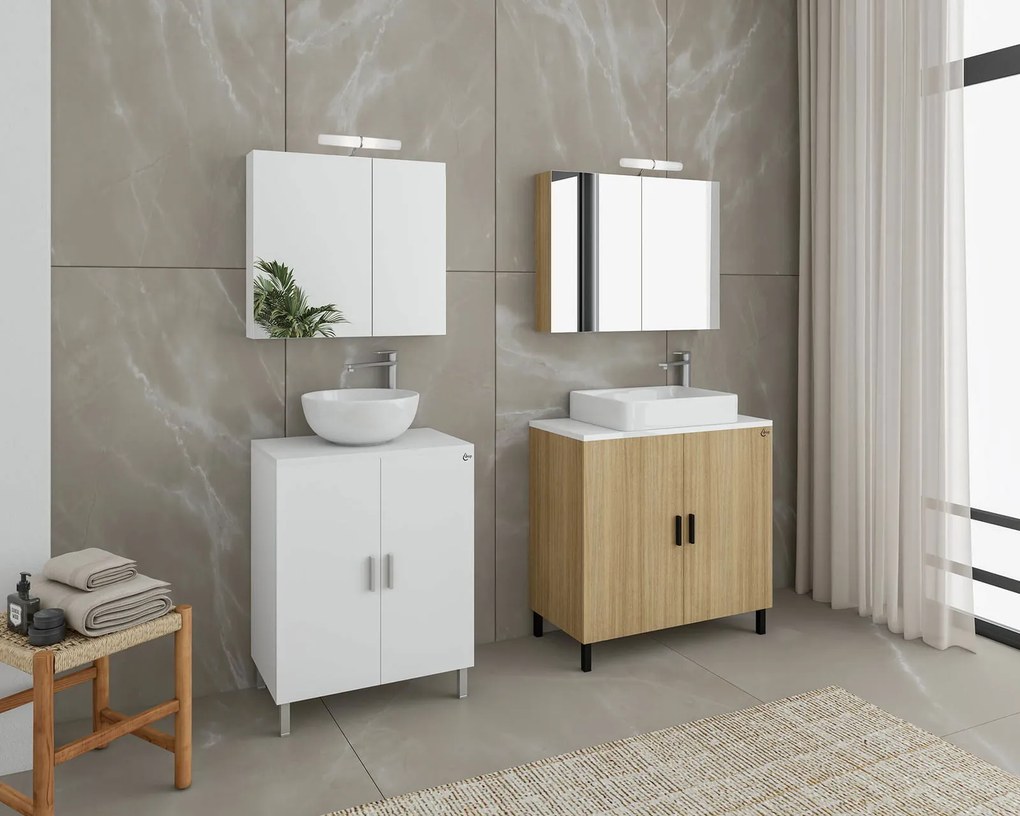 Комплект за баня Drop Roma 70 II-Светъл естествен цвят