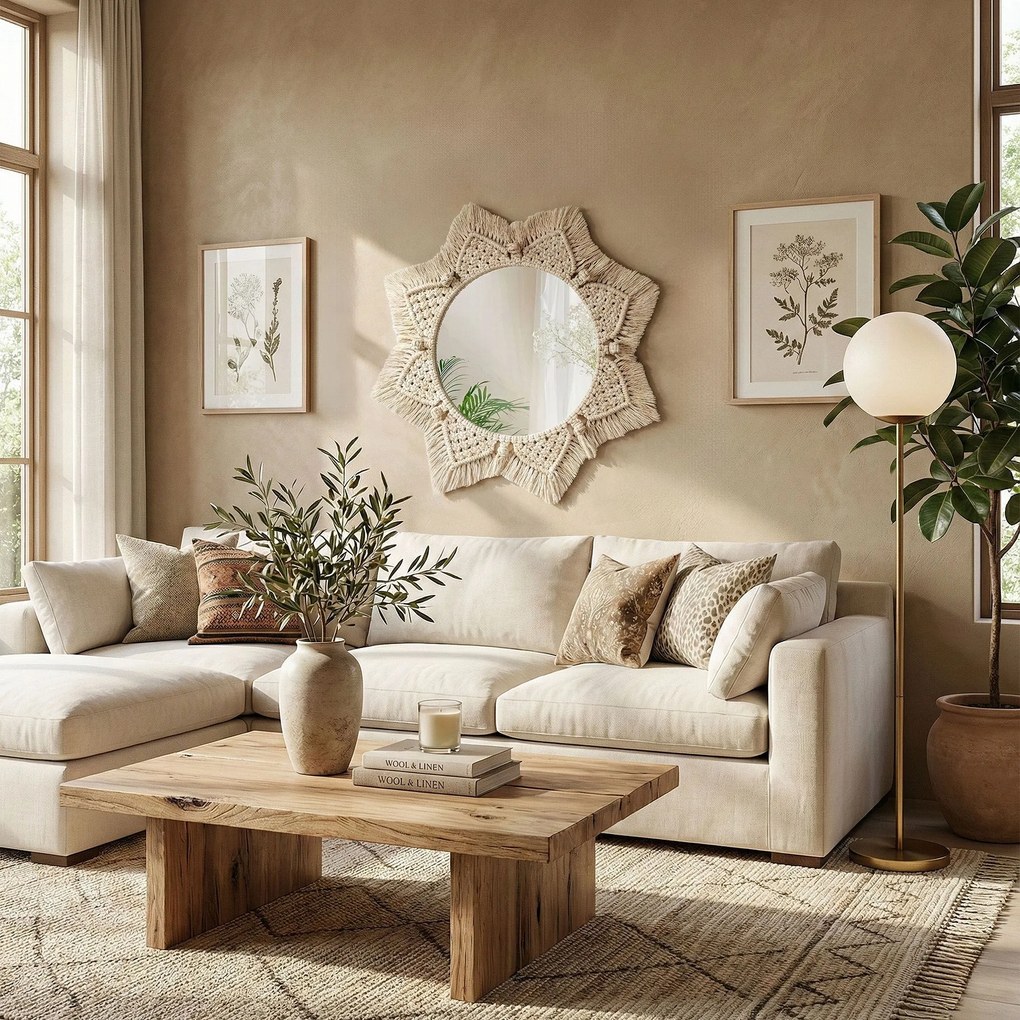 Бохо стенно огледало 53CM 322048