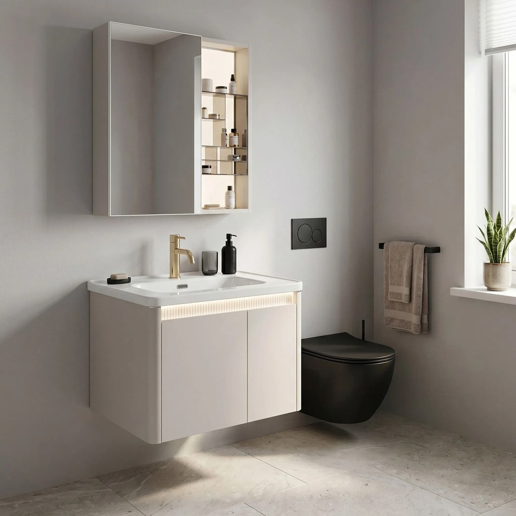 Комплект мебели за баня с мивка Sora DE07-60 Beige 60CM
