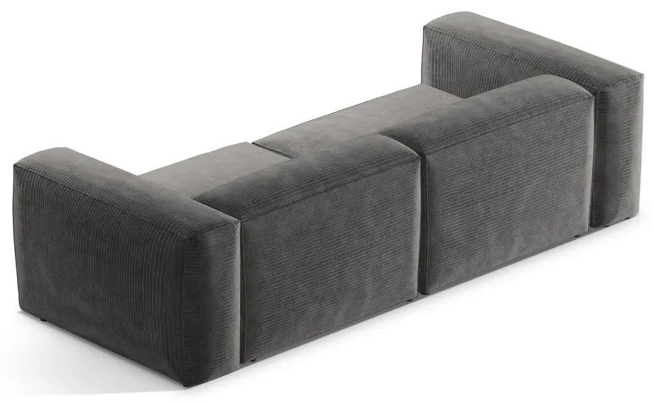 Светлосив диван от рипсено кадифе 264 cm Bergamo – Cosmopolitan Design