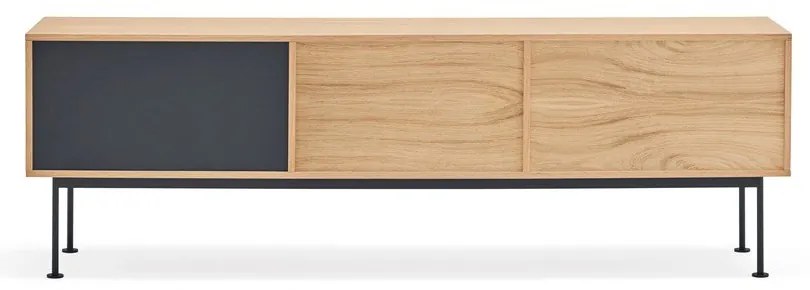 Антрацитно сив ТВ скрин с дъбов фурнир Yoko - Teulat