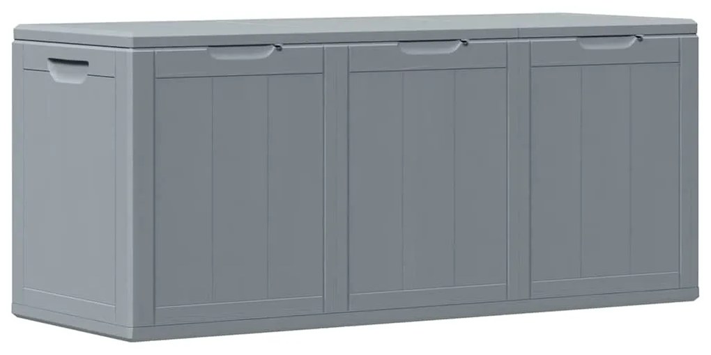 151235 vidaXL Градинска кутия за съхранение, 270 л, сива, PP Дървен вид