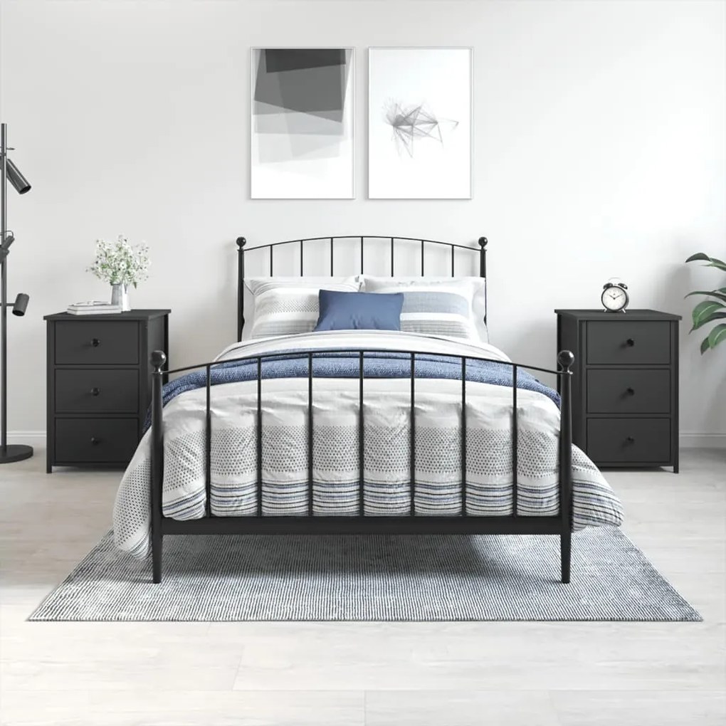 Sonata H Нощни шкафчета 2 бр черни 40x36x60 см инженерно дърво