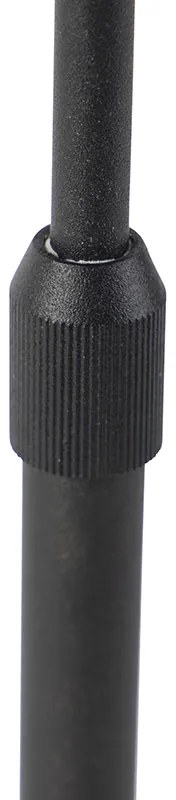 Настолна лампа черна с ленен абажур сив 35 см регулируема - Parte