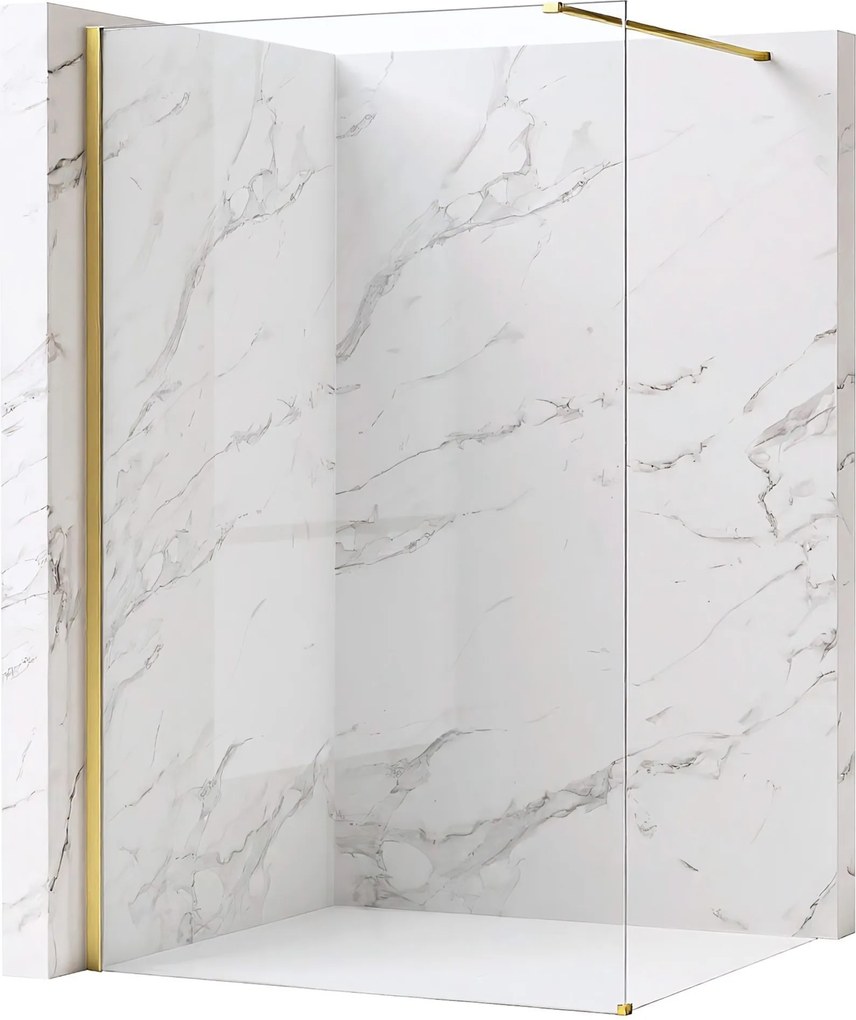 Параван за душ Rea Flexi Transparent / Brush Gold 120