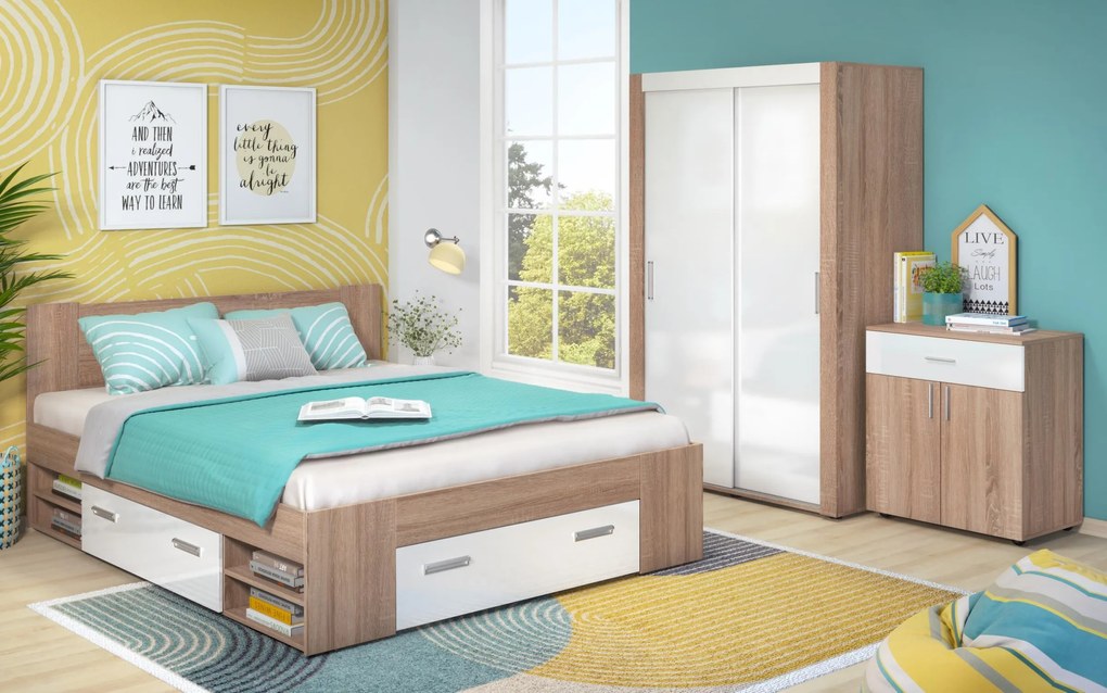 Спалня + чекмеджета за матрак 160/200 Немо