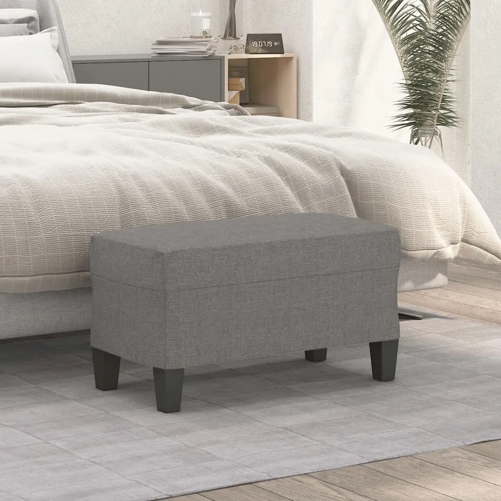 349432 vidaXL Пейка, тъмносива, 70x35x41 см, плат