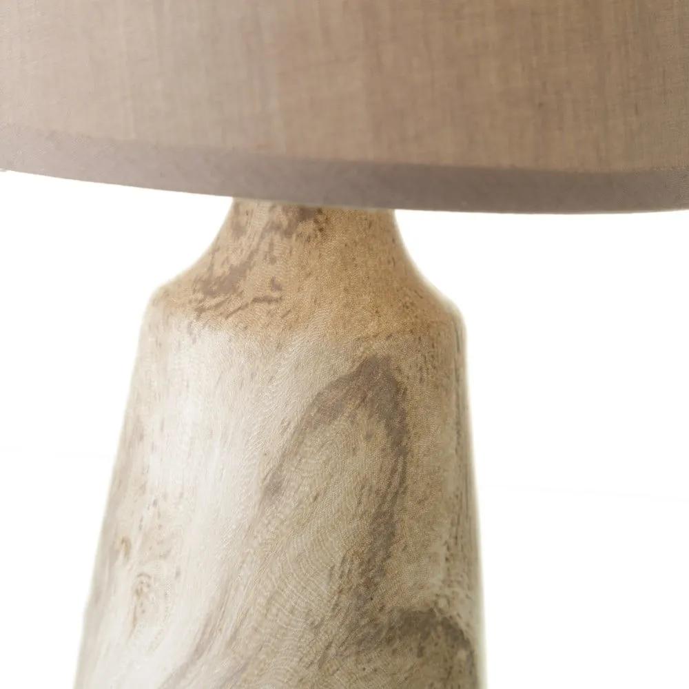 Бежова керамична настолна лампа с текстилен абажур (височина 28 cm) - Casa Selección