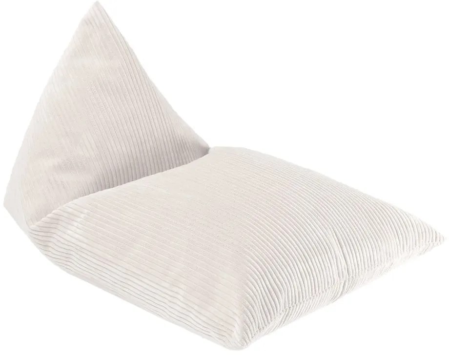 Кремав детски пуф от рипсено кадифе Big Lounger – Wigiwama
