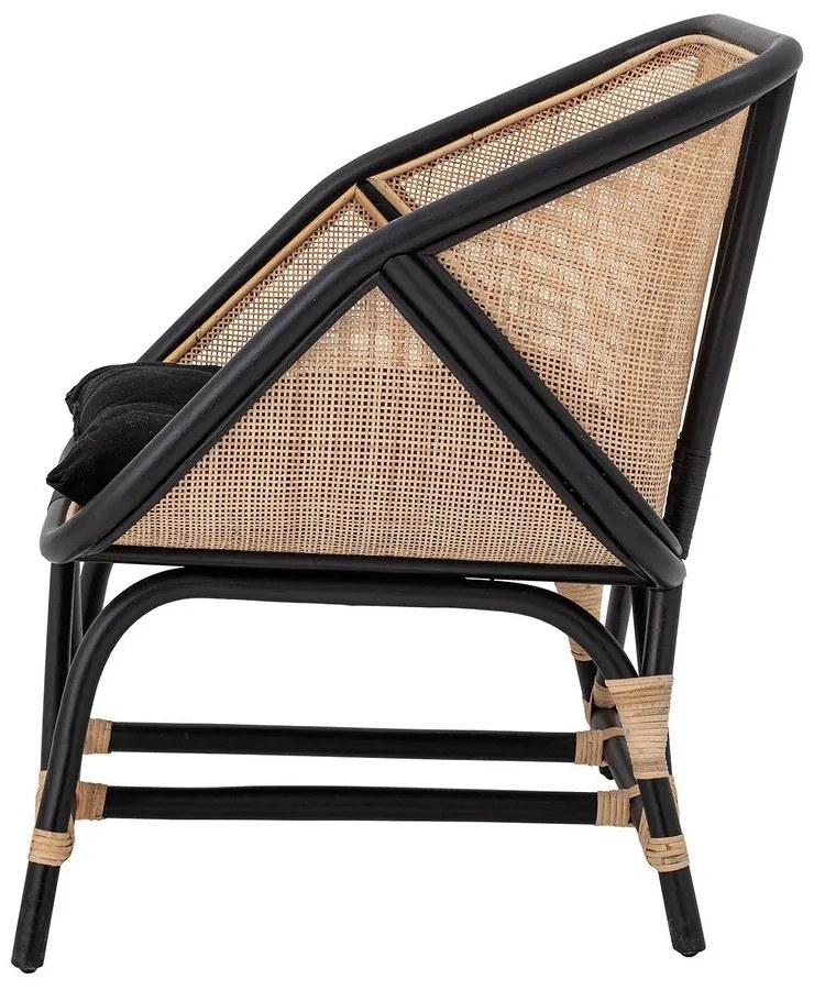 Черно и бежово кресло с плетка Loue - Bloomingville