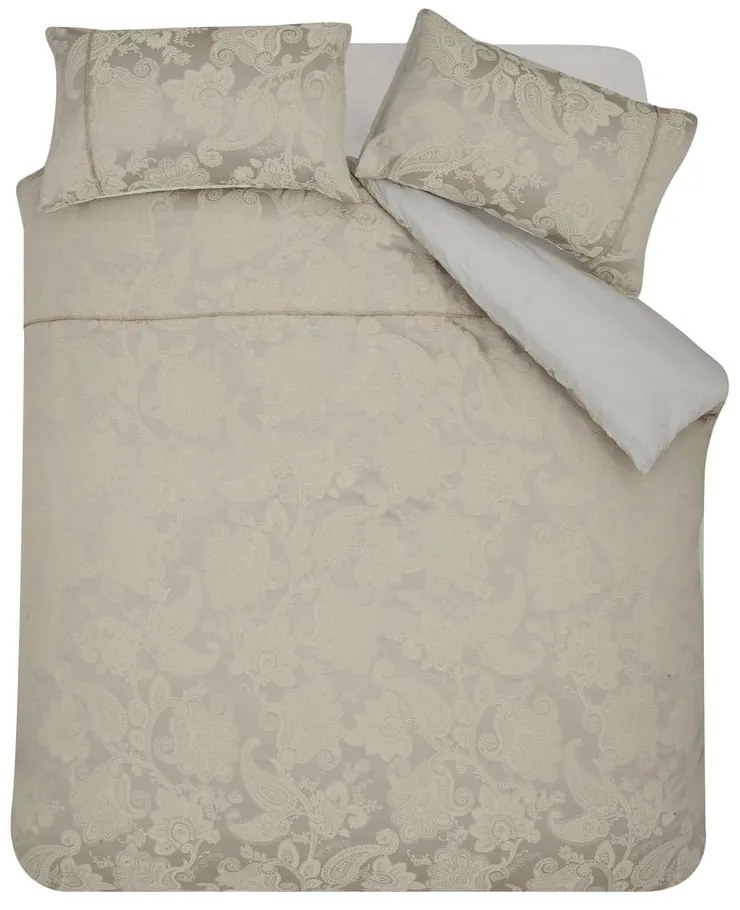 Светлокафяво двойно удължено спално бельо от жакард 230x220 cm Opulent Jacquard – Catherine Lansfield