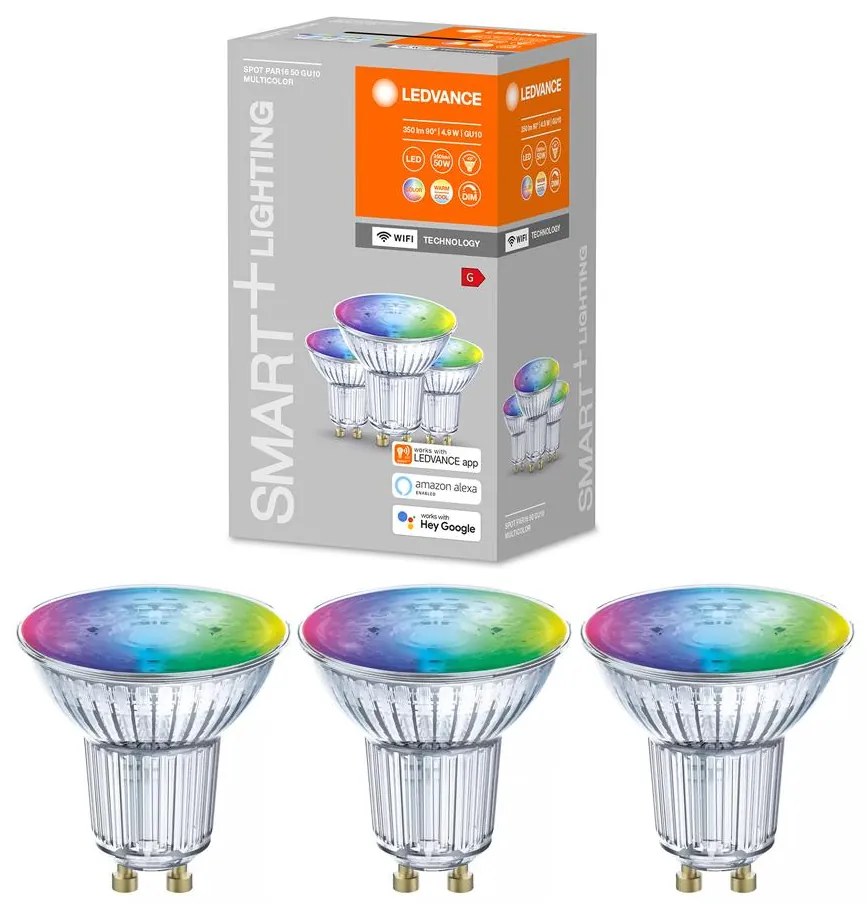 К-кт 3бр. LED RGBW Димируема крушка SMART+ GU10/4,9W/230V 2700K-6500K - Ledvance