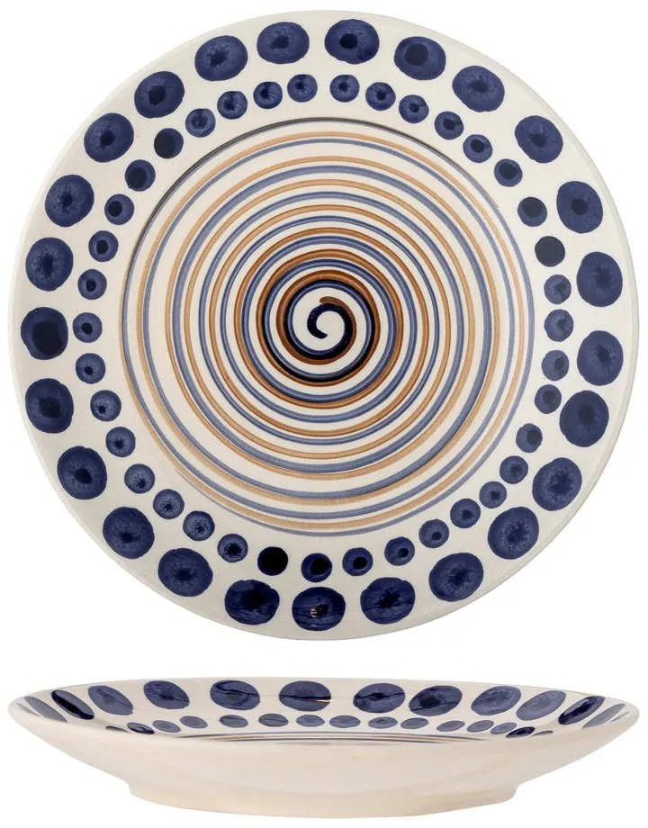 Бяло-тъмносиня керамична чиния ø 27 cm Shama - Bloomingville