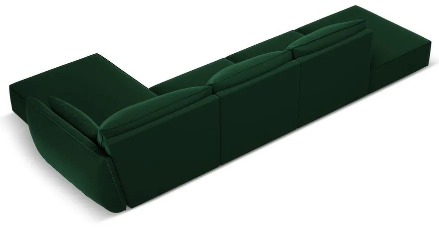 Тъмнозелен кадифен ъглов диван (десен ъгъл) Vanda – Mazzini Sofas