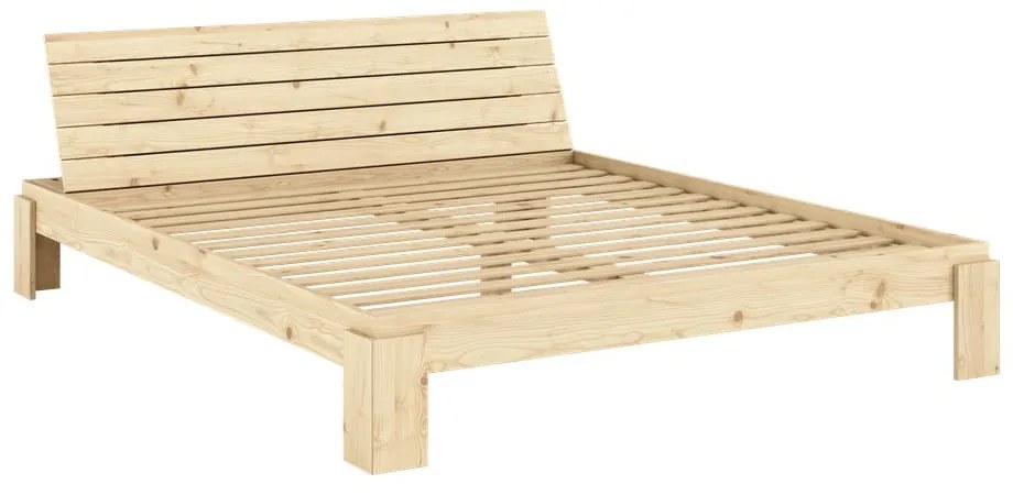 Двойно легло от масивен бор с включена подматрачна рамка в естествен цвят 180x200 cm Layers – Karup Design