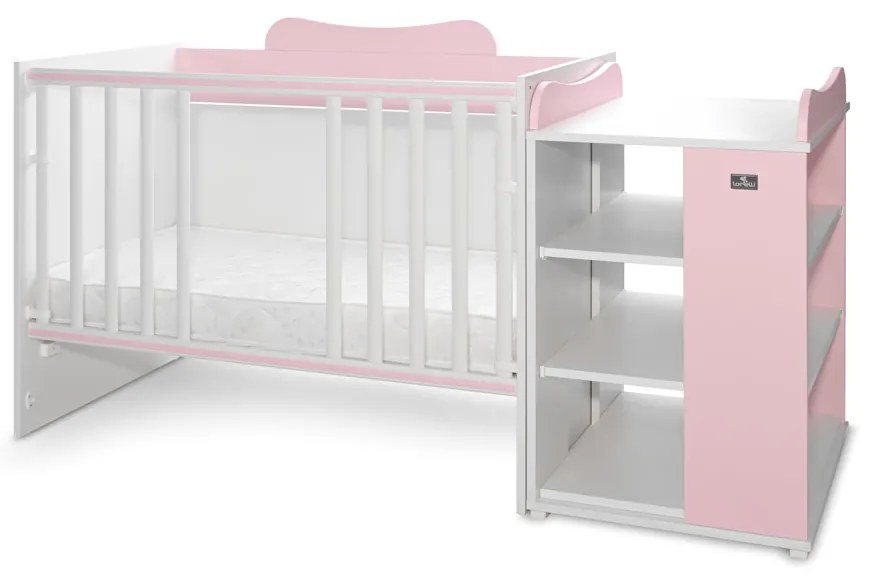 LORELLI Classic Трансформиращо се легло 82/190 см. MULTI БЯЛО/ORCHID PINK