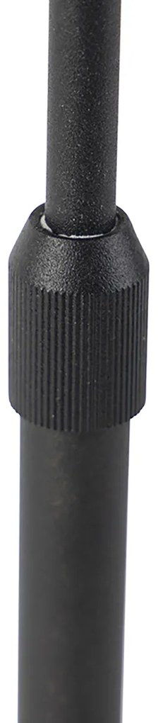 Настолна лампа черна регулируема с абажур светло кафяв 35 см - Parte