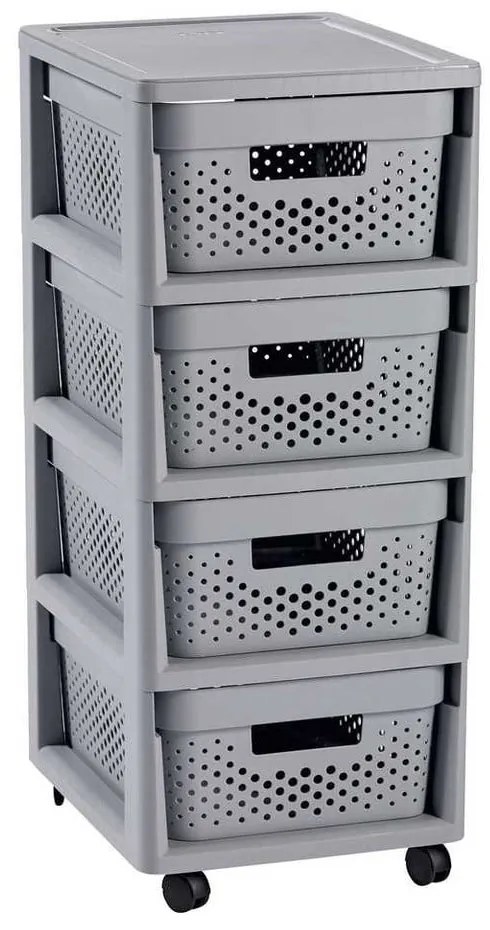 Сив пластмасов подвижен стелаж 29,5x65,5 cm Infinity – Curver