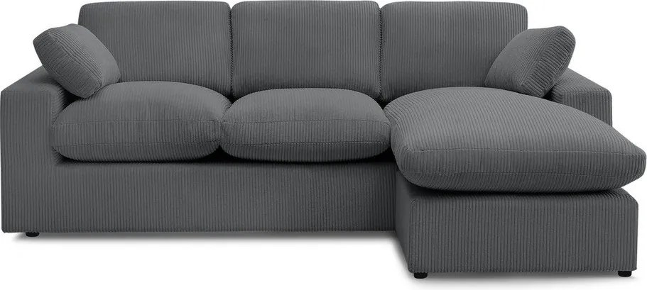 Тъмносив ъглов диван от рипсено кадифе Belair – Bobochic Paris