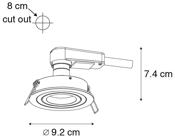Интелигентен вграден прожектор черен с Wi-Fi GU10 - Rondoo