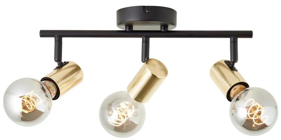 Brilliant - Точково осветително тяло KERRY 3xE27/40W/230V черно/месинг