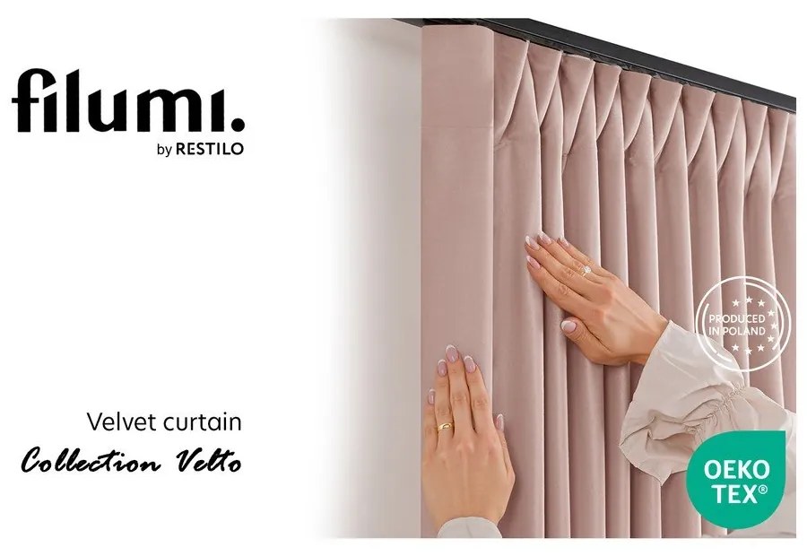 Светлорозова затъмняваща завеса 265x250 cm Velto – Filumi