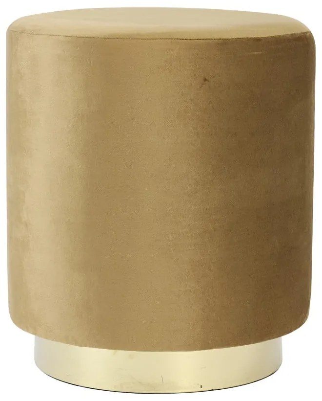 Табуретка от кадифе в златисто и светлокафяво Nadien - Light &amp; Living