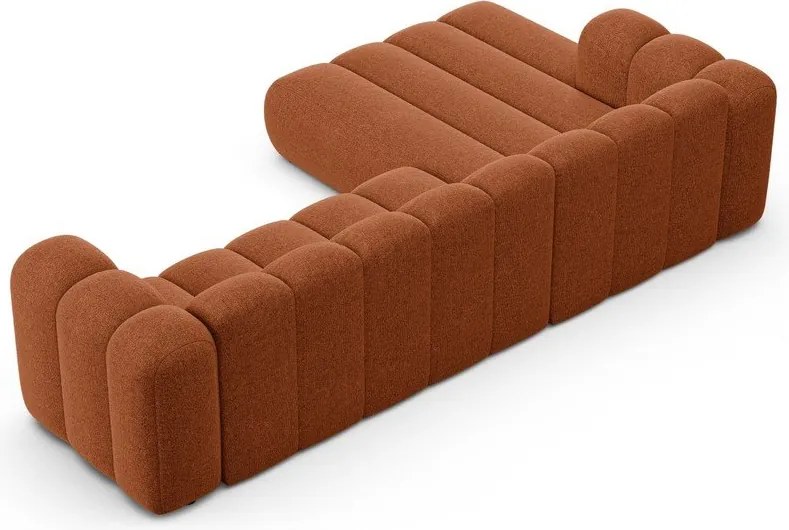 Шенилов ъглов диван в тухлен цвят (ляв ъгъл) Lupine – Micadoni