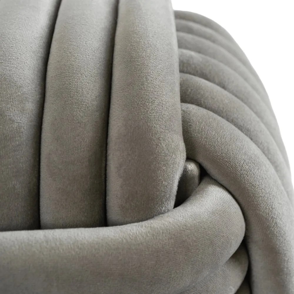 Плетена пуфа от велур MAGMA - различни цветови решения Кремообразно