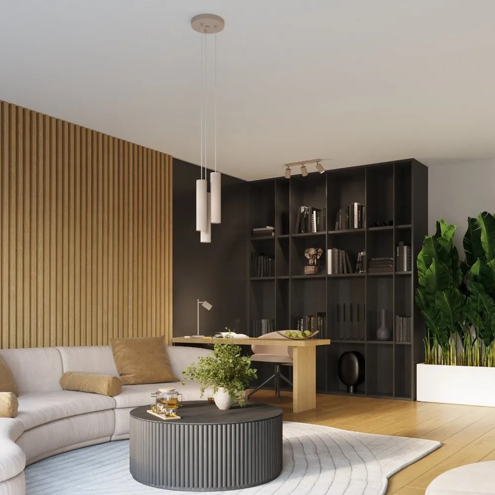 Кафяво-сиво метално висящо осветително тяло ø 19,5 cm Gleam – Sollux