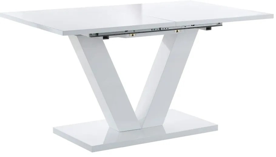 Гланцова сгъваема трапезна маса с допълнителна плоча 90x140 cm Aaron – Støraa