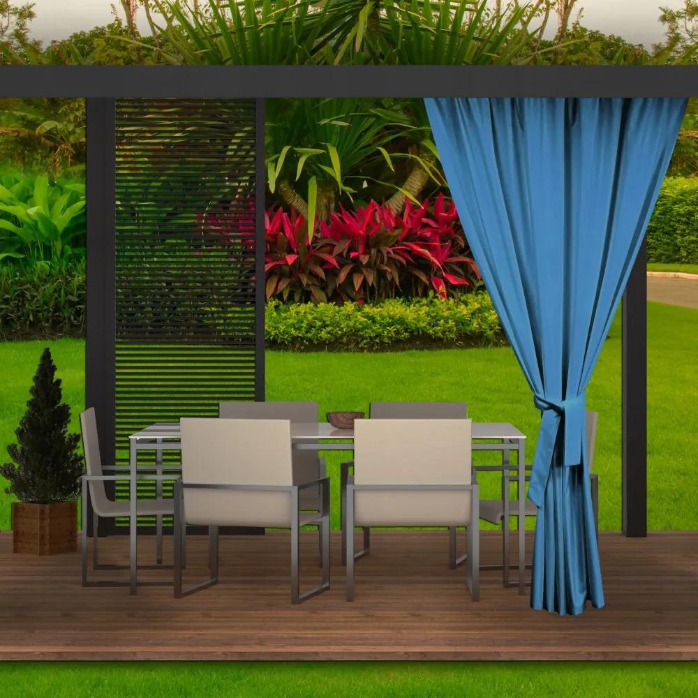 Стилни сини водоустойчиви градински завеси за беседка Ширина: 155 см Дължина: 220 см