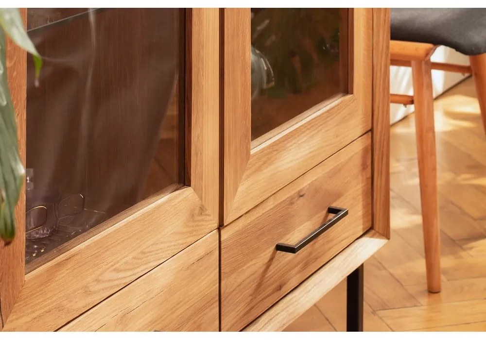 Витрина от дъбова дървесина в естествен цвят 144x95 cm Abies - The Beds