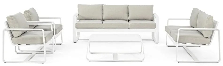Бял алуминиев градински диван Merrigan – Bizzotto