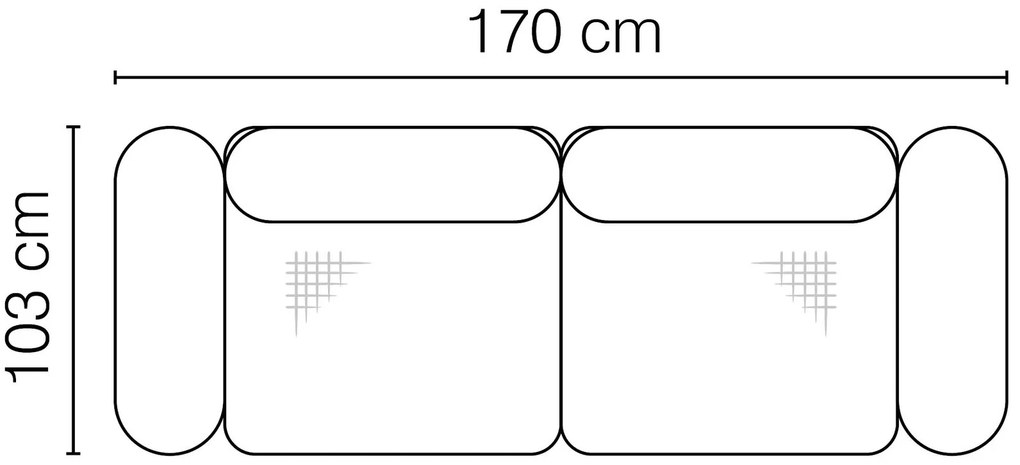 Диван Piretta двуместен