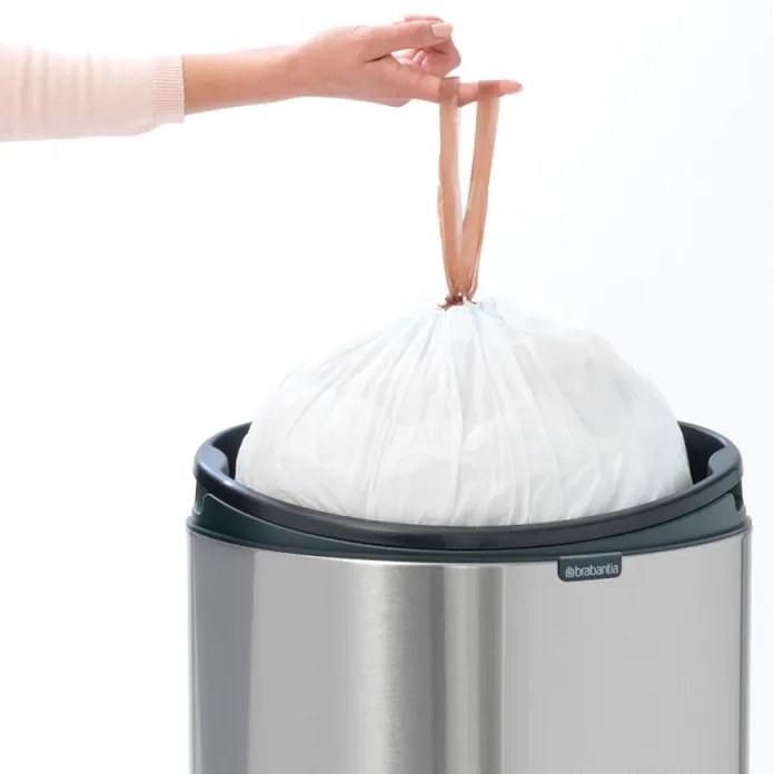 Кош за боклук Brabantia Touch Bin New 649732, 40 л, Безшумно и плавно затваряне, Плосък гръб, Сив