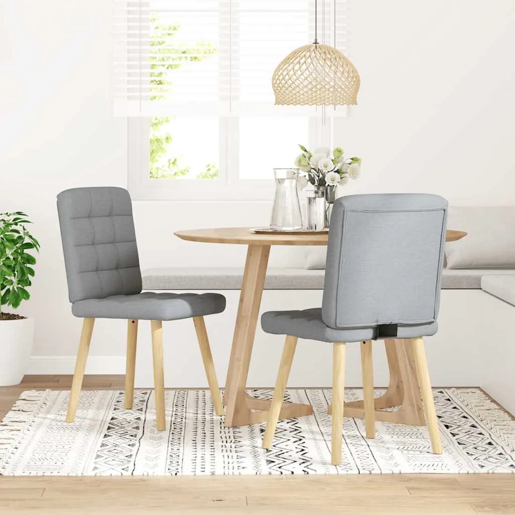 4101091 vidaXL Трапезни столове, 2 бр, светлосиви, текстил