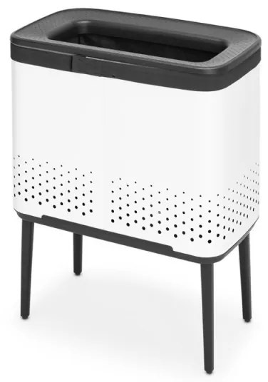 Кош за пране Brabantia Bo 1004174, 60 л, Пълнене без отваряне, Вентилационни отвори, Регулируеми крачета, Бял