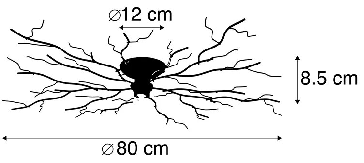 Арт деко плафон черен 80см - Ramuri